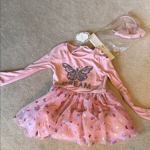 btween Pink Butterfly Dream Tulle Dress
